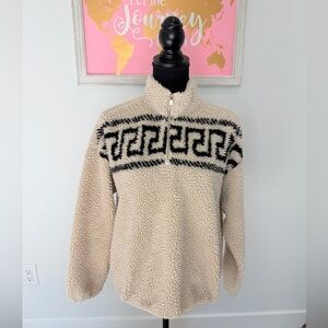 ONLY Fuzzy Nude 3/4 Zip Sweater (S)